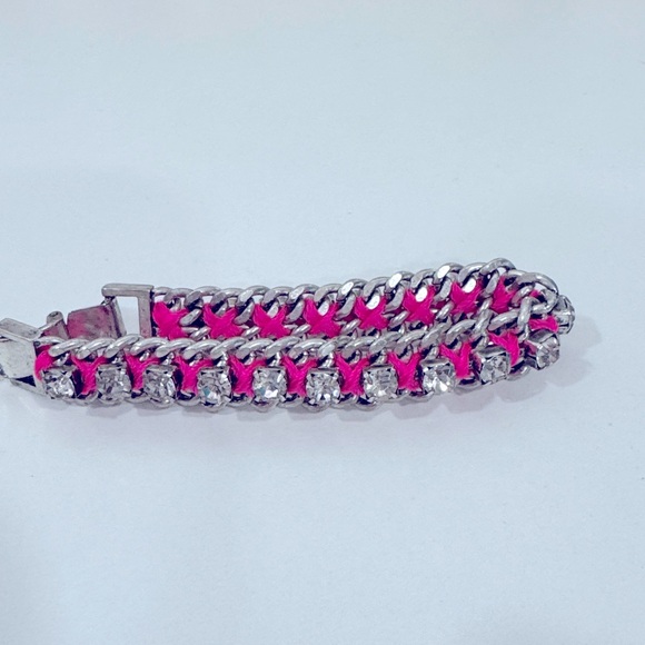 Stella & Dot PINK Fuax diamond bracelet - Picture 1 of 6